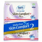 Sofy Extra Dry Skin Comfort Night Heavy Flow Cottony Soft Wing 29cm 2 x 14 Pads 
